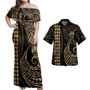 Solomon Islands Combo Dress And Shirt Kakau Style Gold