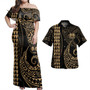 Marquesas Islands Combo Dress And Shirt Kakau Style Gold