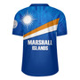 Marshall Islands Flag Color With Traditional Patterns Men's All Over Printing Rugby Jersey