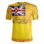Niue Flag Color With Traditional Patterns Men's All Over Printing Rugby Jersey