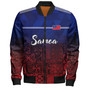 Samoa Bomber Jacket Lowpolly Pattern with Polynesian Motif