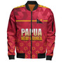 Papua New Guinea Bomber Jacket Lowpolly Pattern with Polynesian Motif