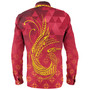 Papua New Guinea Long Sleeve Shirt Lowpolly Pattern with Polynesian Motif