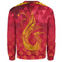 Papua New Guinea Sweatshirt Lowpolly Pattern with Polynesian Motif