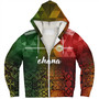 Hawaii Sherpa Hoodie Lowpolly Pattern with Polynesian Motif