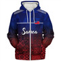 Samoa Sherpa Hoodie Lowpolly Pattern with Polynesian Motif