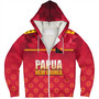 Papua New Guinea Sherpa Hoodie Lowpolly Pattern with Polynesian Motif
