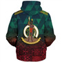 Vanuatu Sherpa Hoodie Lowpolly Pattern with Polynesian Motif