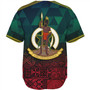 Vanuatu Baseball Shirt Lowpolly Pattern with Polynesian Motif