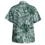 Polynesia Combo Dress And Shirt Tribal Polynesian Pattern Leaf Green