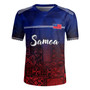 Samoa Rugby Jersey Lowpolly Pattern with Polynesian Motif