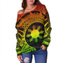 Philippines Filipinos Off Shoulder Sweatshirt Sun Tribal Polynesia Reggae