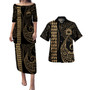 Samoa Combo Puletasi And Shirt Kakau Style Gold