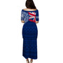 Hawaii Combo Puletasi And Shirt Polynesian Flag With Coat Of Arms