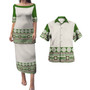 Fiji Combo Puletasi And Shirt Tapa Green Pattern