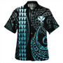 Hawaii Combo Puletasi And Shirt Kanaka  Kakau Style Turquoise