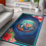 Hawaii Area Rug Polynesian Patterns Turtle Mascot WaterColor Style Blanket