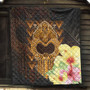Hawaii Premium Quilt Ikaika Hawaiian With Hibiscus Flowers Retro Style