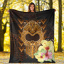 Hawaii Premium Blanket Ikaika Hawaiian With Hibiscus Flowers Retro Style