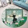 Hawaii Round Rug Hawaii Girl Hula Dancers With Tropical Flowers