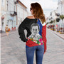 Philippines Filipinos Off Shoulder Sweatshirt Ninoy Aquino With Tropical Flowers