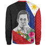 Philippines Filipinos Sweatshirt Ninoy Aquino With Tropical Flowers