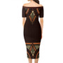 Samoa Short Sleeve Off The Shoulder Lady Dress Siapo Design Flower