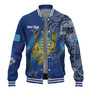 Tuvalu Baseball Jacket Custom Tuvaluan Blood Inside Me Polynesian Sleeve Tattoo Tropical Blue