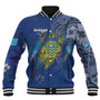 Tuvalu Baseball Jacket Custom Tuvaluan Blood Inside Me Polynesian Sleeve Tattoo Tropical Blue