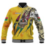 Vanuatu Baseball Jacket Custom Vanuatuan‎ Blood Inside Me Polynesian Sleeve Tattoo Tropical Yellow