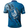 Yap State Polo Shirt Custom Yapese Blood Inside Me Polynesian Sleeve Tattoo Tropical Blue