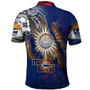 Marshall Islands Polo Shirt Custom Marshallese Blood Inside Me Polynesian Sleeve Tattoo Tropical Blue