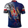 French Polynesia Polo Shirt Custom French Polynesian Blood Inside Me Polynesian Sleeve Tattoo Tropical Blue