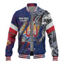 French Polynesia Baseball Jacket Custom French Polynesian Blood Inside Me Polynesian Sleeve Tattoo Tropical Blue