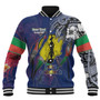 New Caledonia Baseball Jacket Custom New Caledonian Blood Inside Me Polynesian Sleeve Tattoo Tropical Blue