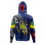 Niue Hoodie Custom Niuean Blood Inside Me Polynesian Sleeve Tattoo Tropical Blue