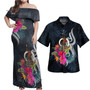 Vanuatu Combo Off Shoulder Long Dress And Shirt Tropical Flower