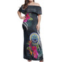 Federated States Of Micronesia Combo Off Shoulder Long Dress And Shirt Tropical Flower