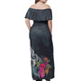 Kiribati Combo Off Shoulder Long Dress And Shirt Tropical Flower