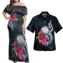 Marshall Islands Combo Off Shoulder Long Dress And Shirt Tropical Flower