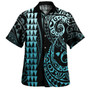 Hawaii Combo Short Sleeve Dress And Shirt Kakau Style Turquoise