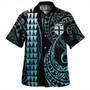 Fiji Combo Short Sleeve Dress And Shirt Kakau Style Turquoise