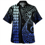 Guam Combo Short Sleeve Dress And Shirt Kakau Style Gradient Blue