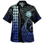 Chuuk State Combo Short Sleeve Dress And Shirt Kakau Style Gradient Blue
