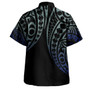 Kosrae Combo Short Sleeve Dress And Shirt Kakau Style Gradient Blue