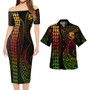 Tonga Combo Short Sleeve Dress And Shirt Kakau Style Reggae