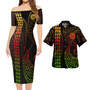 Tahiti Combo Short Sleeve Dress And Shirt Kakau Style Reggae