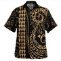 Hawaii Combo Short Sleeve Dress And Shirt Kakau Style Gold