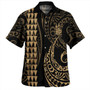 New Caledonia Combo Short Sleeve Dress And Shirt Kakau Style Gold