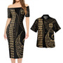 Fiji Combo Short Sleeve Dress And Shirt Kakau Style Gold